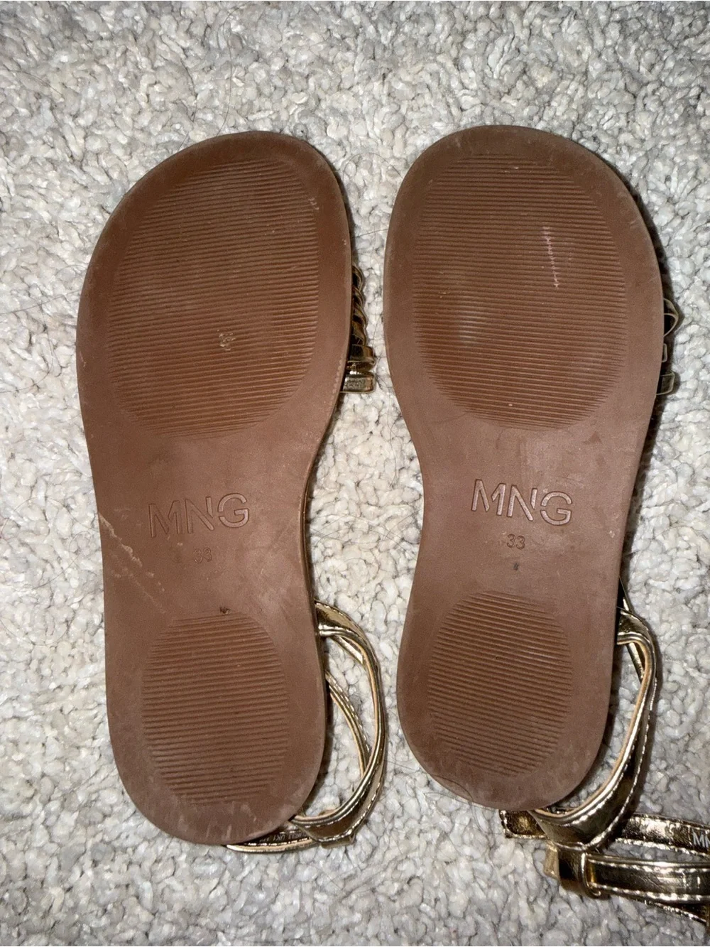 Mango Gold Strappy Flat Sandals -  Kids